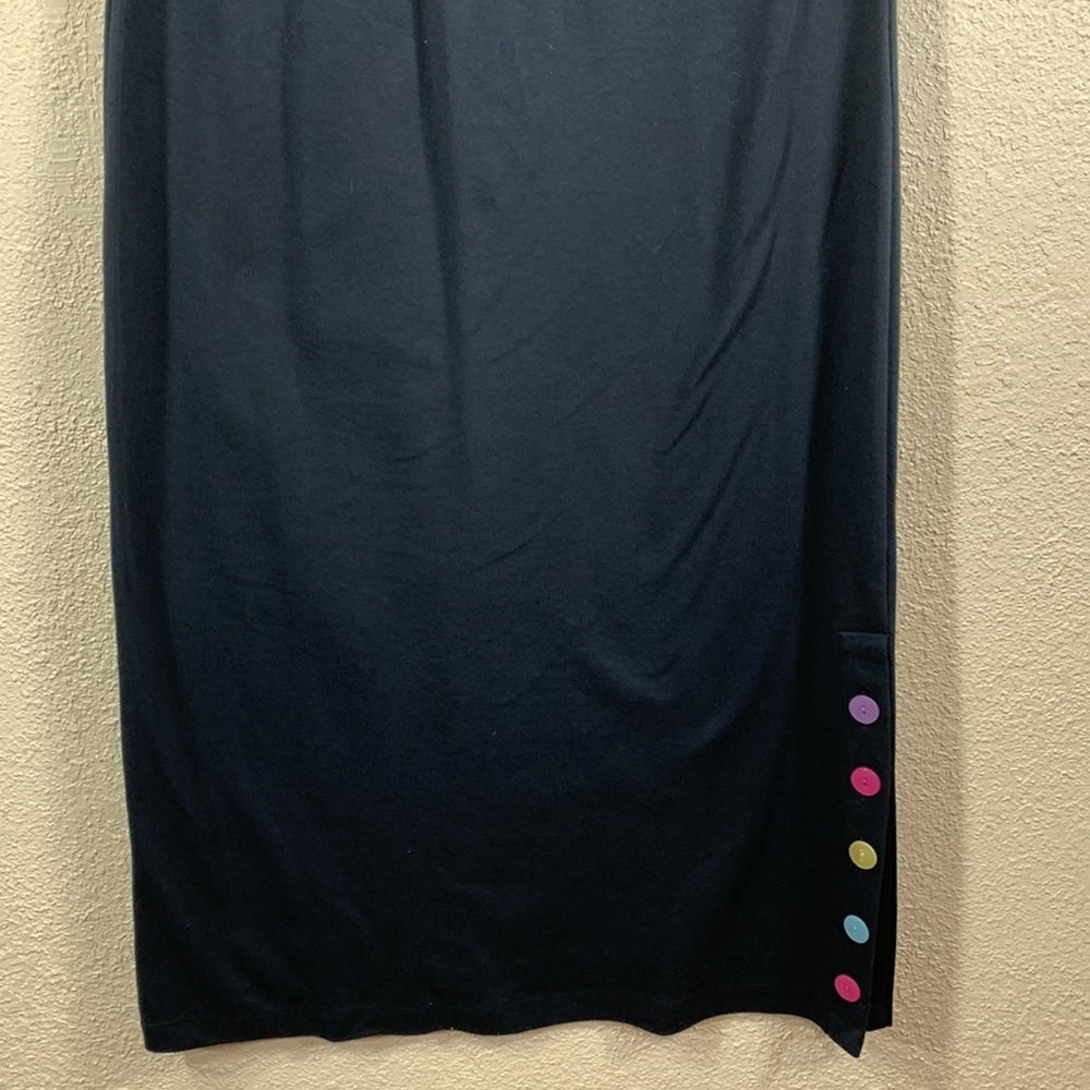 Draper's & Diamonds Black Dress w/Multi-Color Buttons M Petite - Picture 4 of 10
